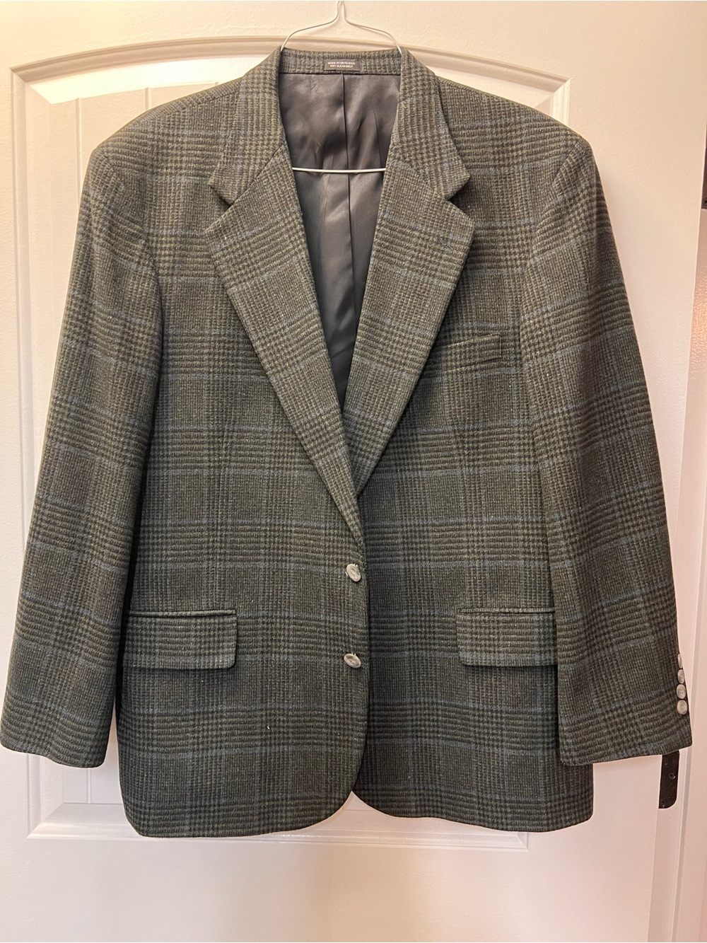 Men's Green Glen Plaid Sport Coat - Tailored Notch Lapel Blazer